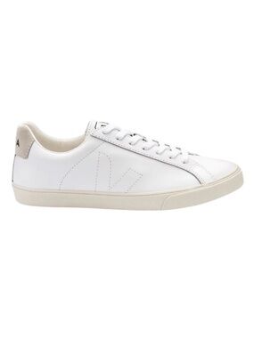 Veja Esplar Leather Logo Sneakers Size 9 White Round Toe Lace Up Casual Everyday